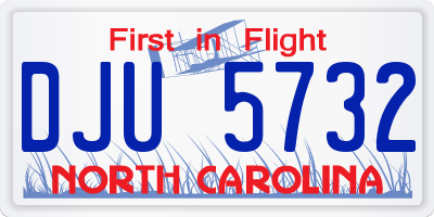 NC license plate DJU5732