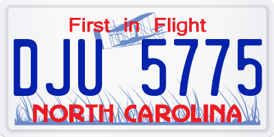 NC license plate DJU5775