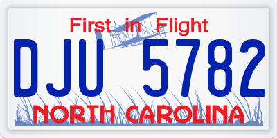 NC license plate DJU5782