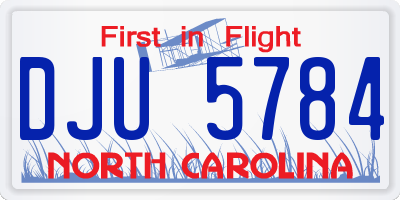 NC license plate DJU5784