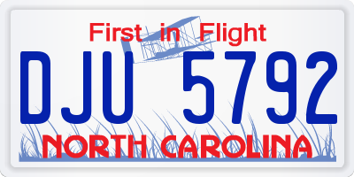 NC license plate DJU5792