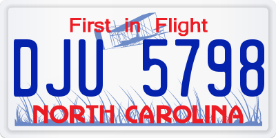 NC license plate DJU5798