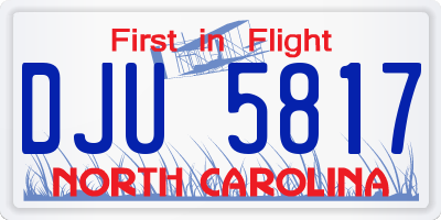 NC license plate DJU5817