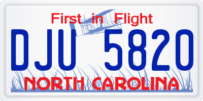 NC license plate DJU5820