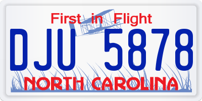 NC license plate DJU5878