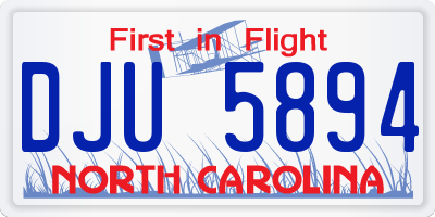 NC license plate DJU5894