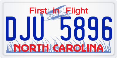 NC license plate DJU5896