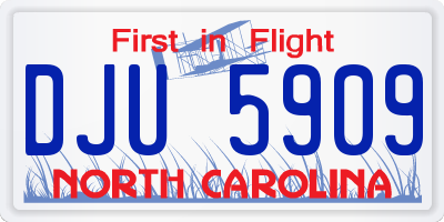NC license plate DJU5909