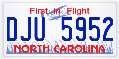 NC license plate DJU5952