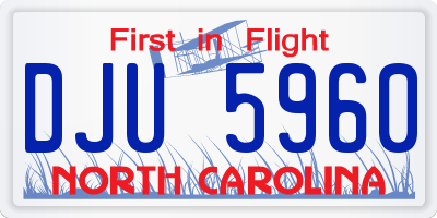 NC license plate DJU5960