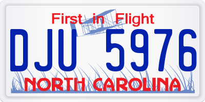 NC license plate DJU5976
