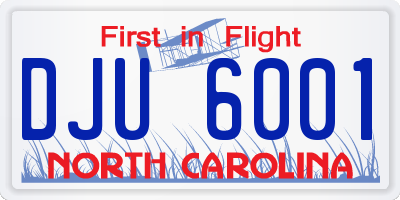NC license plate DJU6001
