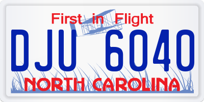 NC license plate DJU6040