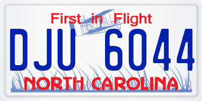 NC license plate DJU6044