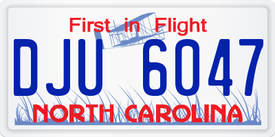NC license plate DJU6047