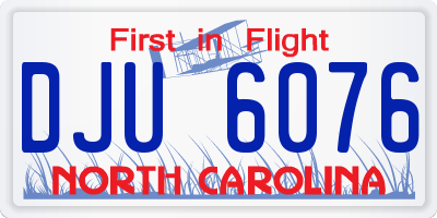 NC license plate DJU6076
