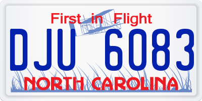 NC license plate DJU6083