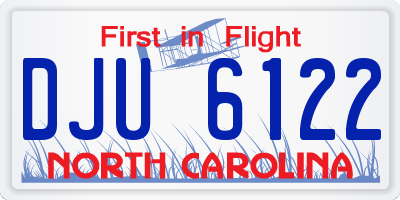 NC license plate DJU6122
