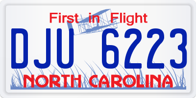 NC license plate DJU6223
