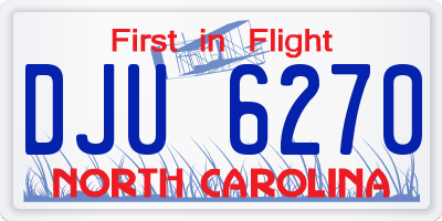 NC license plate DJU6270