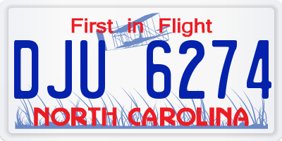 NC license plate DJU6274