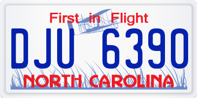 NC license plate DJU6390