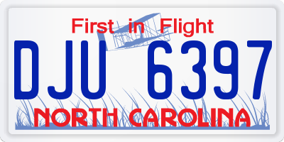 NC license plate DJU6397