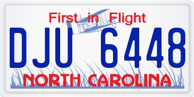 NC license plate DJU6448