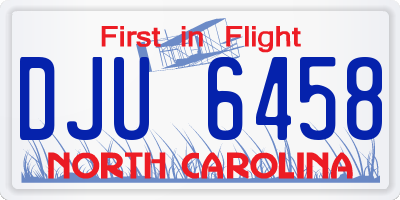 NC license plate DJU6458
