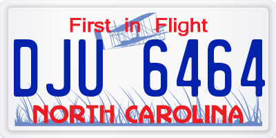 NC license plate DJU6464