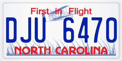 NC license plate DJU6470