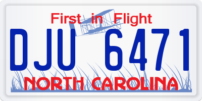 NC license plate DJU6471