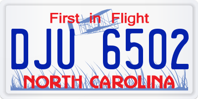 NC license plate DJU6502