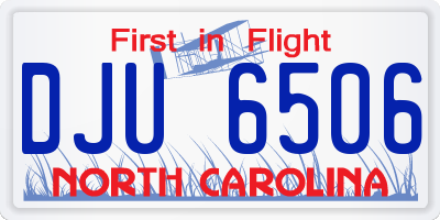 NC license plate DJU6506