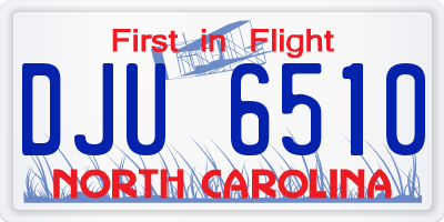 NC license plate DJU6510