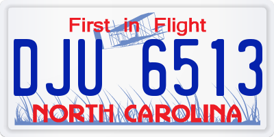 NC license plate DJU6513