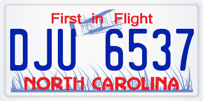 NC license plate DJU6537