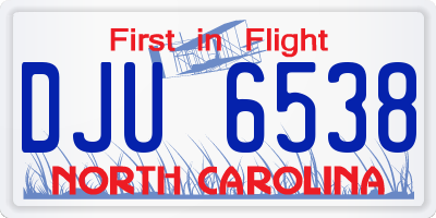 NC license plate DJU6538