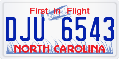 NC license plate DJU6543