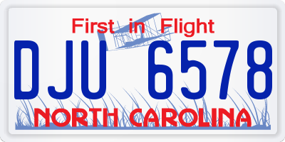 NC license plate DJU6578