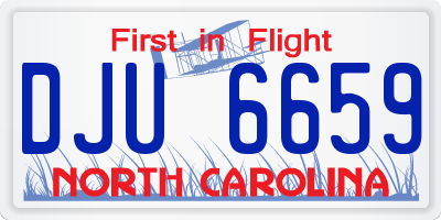 NC license plate DJU6659