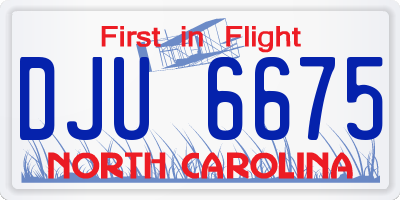 NC license plate DJU6675
