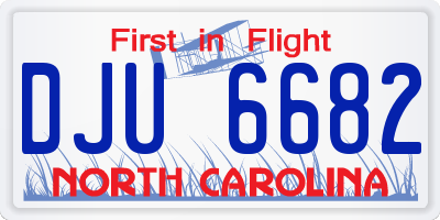 NC license plate DJU6682