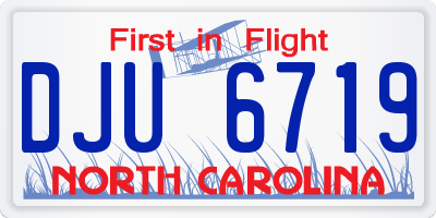 NC license plate DJU6719