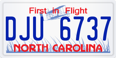 NC license plate DJU6737