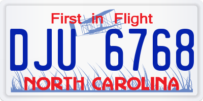 NC license plate DJU6768