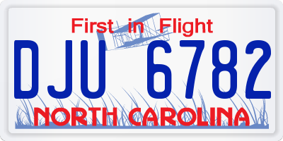 NC license plate DJU6782