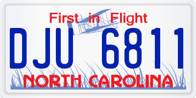 NC license plate DJU6811