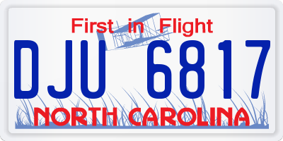 NC license plate DJU6817