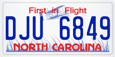 NC license plate DJU6849